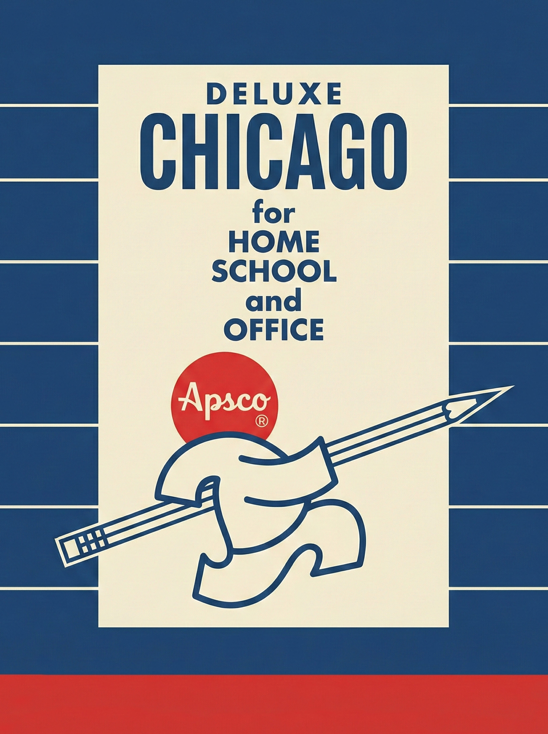 Apsco Chicago Deluxe 51 Box Art - Apsco Man - reconstructed