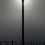 Lamp post in Alms Park on a foggy day