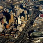 Aerial shot of downtown Cincinnati