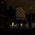 Esquire Theater during a blackout